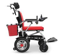 Electric Wheelchair,Heavy Duty with Headrest,All Terrain Folding Portable Powerchair,seat Width 45cm,Electric Power Or Manual Manipulation,Adjustable Backrest and Pedal,for Disabled Elderly