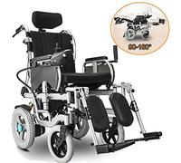 Electric Wheelchair,Heavy-Duty with Headrest, Foldable and Lightweight Portable Seat Belt Seat, Electrically or Manually Operated, Adjustable Backrest and Pedals, Rocker,Portable