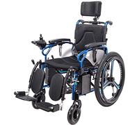 Electric Wheelchair,Heavy Duty with Headrest, Foldable and Lightweight Powered Wheelchair,seat Width 46cm,Adjustable Backrest and Pedal Angle, Weight Capacity 150kg,Portable