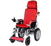 Electric Wheelchair,Heavy Duty with Headrest,Folding and Lightweight Portable Powerchair with Seat Belt,Electric Power Or Manual Manipulation,Adjustable Backrest and Pedal Motorized Wheelch