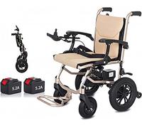 Electric Wheelchair - Lightweight Folding Power Chair with Joystick Control - Dual Function Manual and Electric - Portable for Disabled Users
