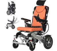 Electric Wheelchair, Lightweight Folding Reclining Power Chair with 25km All-Terrain Range, 500W Motor, 12AH Lithium Battery, and Remote Control for Enhanced Mobility