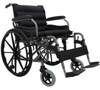 Electric Wheelchair, Lightweight Manual Big Wheel Wheelchair Seat Folding Transport Chair with Foot Rests for Elderly Handicapped and Disabled Users