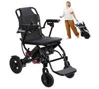 Electric Wheelchair Lightweight Motorized Portable Mobility Aid 500W Powerful Dual Motors 12 Miles Range Foldable Adult Transport Chair UK Socket Compact 87cm Size Silver Black