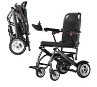 Electric Wheelchair,Ultra-Light Electric Wheelchair for Adults,Foldable Electric Wheelchair,Removable Battery,Two Controller Modes,Suitable for Daily Use Black,6AH