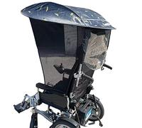 Electric Wheelchair Umbrella Canopy, Adjustable Sun Shade Rain Cover, Breathable Side Gauze, U-V Resistant Protection, Fits Most Wheelchairs