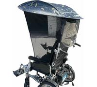 Electric Wheelchair Umbrella Canopy Awning Adjustable Wheelchair Umbrella Sun Shade Rain Covers Side Gauze Breathable U-V Resistant Protection Umbrella Stand