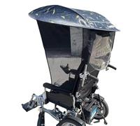 Electric Wheelchair Umbrella Canopy, Windproof and Breathable, Adjustable Sunproof Heat-Insulating, Universal Fit, Polyester Nylon