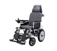Electric Wheelchair with Headrest, Folding and Lightweight Portable Powerchair - Seat Width 45Cm, Adjustable Backrest and Pedal Angle - 360° Joystick - for The Elderly Disabled