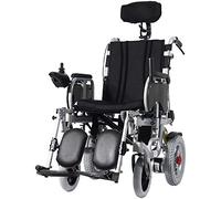 Electric Wheelchair, with Reclinable Backrest, Power Compact ty Aid Wheelchair, 360° Adjustable Position Adjustable Headrest