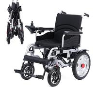 Electric Wheelchairs-Foldable Electric Wheelchairs-All Terrain Heavy Duty Wheelchairs Anti-Tipper 360°Joystick Dual Motor Electric Power Wheelchair - Mobility Aid for Adults for Disabled Elderly
