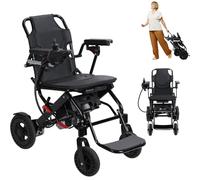 Electric Wheelchairs for Adults, 500W Dual Motors Lightweight Foldable Wheelchair, 12 Miles Long Range, Portable Motorized Mobility Chair, Airline Approved (Black)