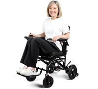 Electric Wheelchairs for Adults, Folding Portable Power Wheelchair, 12-Mile Range, 250w Dual Motors, Lightweight 15kg, Load Bearing 100kg, Seat 40cm, Front Wheel 17cm & Rear Wheel 25cm (Black)
