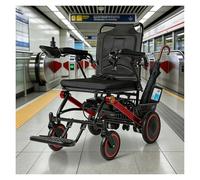 Electric Wheelchairs for Adults Lightweight Foldable, All-Terrain 500W Power Wheelchair, Airline Approved Portable Travel & Long Range Battery(Red,6ah)