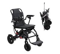 Electric Wheelchairs for Adults, Lightweight Wheelchair Foldable Electric Wheelchair with Large Footrest, 12 Mile Range Folding Motorized Wheelchairs for Travel Daily Use (Black) (Black)