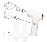 Electric Whisk Handheld Cordless Hand Mixer 3 Speed Adjustable Kitchen Baking Mixer Automatic Household Whisk with 2 Detachable Mixing Head for Eggs Baking