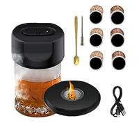 Electric Whiskey Smoker Kit | Cocktail & Drink Smoker with 6 Flavors of Wood Chips & USB Charging Cable for Men, Dad, Home Bar Enthusiasts | For Holidays, Christmas, Father's Day
