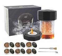 Electric Whiskey Smoker Kit, Cocktail Smoker Kit with 6 Flavors Wood Chips, Built-in Lighter No Butane Design Bourbon Whiskey Smoker Kits Gifts for Men, Dad, Husband and Cocktail Lovers