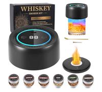 Electric Whiskey Smoker Kit, Rechargeable Cocktail Smoker Kit with 6 Wood Chips, 3 colors ambient lights, Built in Lighter No Butane Needed, Old Fashioned Drink Smoke-r, Gifts For Men, Dad, Husband