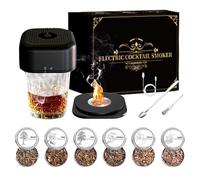 Electric Whiskey Smoker Kit,Rechargeable Cocktail Smoker Kit,with 6 Wood Chips,No Butane Needed,Old Fashioned Drink,for Men,Dad,Husband,Boyfriends