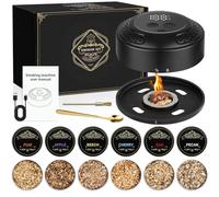 Electric Whiskey Smoker Kit - Rechargeable Cocktail Smoker with Built-in Lighter & 6 Wood Chips | Ideal Gift for Men, Dad, Husband