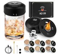Electric Whiskey Smoker Kit,Rechargeable Cocktail Smoking Set with 6 Wood Chips, 5 Different Color Light Adjustments, No Need for Butane Whiskey Gift Sets,Mens Birthday and Christmas Cool Gifts