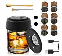 Electric Whiskey Smoker Kit with 6 Flavor Wood Chips Rechargeable Old Fashioned Cocktail Smoker Kits Whiskey Gift Sets for Men Home Bar, Holidays, Christmas, Father's Day