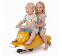 Electric Wiggle Car for Kids, 2-in-1 Motorised Swing Car with Pedal, Age 3+ | 6V Rechargeable Ride on Toy with Flashing PU Wheels, Music, Anti-Rollover Twist Car with 2 Speeds for Boys Girls, Up to 68kg