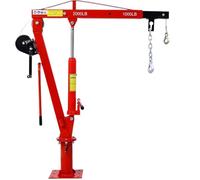 Electric Winch 2000 Lbs Folding Truck Crane With Hydraulic Winch, Heavy Duty Pickup Truck Bed Engine Hoist Jib Crane Mounted Crane(Red)