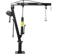 Electric Winch 2000 Lbs Folding Truck Crane With Hydraulic Winch, Heavy Duty Pickup Truck Bed Engine Hoist Jib Crane Mounted Crane(Black)