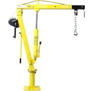 Electric Winch 2000 Lbs Folding Truck Crane With Hydraulic Winch, Heavy Duty Pickup Truck Bed Engine Hoist Jib Crane Mounted Crane(Yellow)