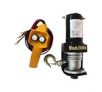 Electric Winch 2000lb 12V with Synthetic Rope for ATV UTV Recovery - Wireless Remote Off-Road Kit