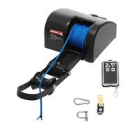 Electric Winch for Boat, 12V Windlass with Remote Control, 35 LBS Waterproof Switch for Speedboats and Fishing Boats, Complete Anchoring Solution