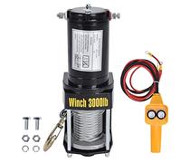 Electric Winch Kit 12V 3000LBS, Electric Hoist with Steel Wire Rope for ATV UTV Off Road Recovery, Linear Winch for Vehicle Towing