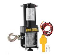 Electric Winch Kit 24V Heavy Duty with Remote Control Steel Cable 3000lbs Pulling Capacity for ATV UTV Off Road Vehicles Alloy Steel Stainless Steel Copper Construction