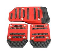 Electric Window 3* Universal Racing Manual Non-Slip Foot Pedal Pad Cover Aluminum Automatic Gear Brake Accelerator Car Interior(Red Set)