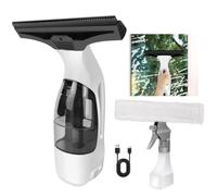 Electric Window Vacuum Cleaner Cordless - Cordless Vac with Spray Bottle, Microfibre Cloth & Rubber Squeegee Head for Spray/Wipe/Suck up Water - for Cleaning Windows, Mirrors, Tiles, Shower Screen