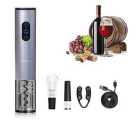 Electric Wine Bottle Opener Automatic Wine Opener Rechargeable Electric Corkscrew with Wine Aerator,Foil Cutter,Wine Stopper,USB-C Charge Cable, Wine Gift Set for Women Wine Lovers