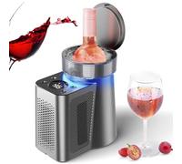 Electric Wine Chiller, Stainless Steel Portable Beverage Cooler for Wine, Champagne, and Beer, LCD Control, 2-20℃, Ideal for Parties, Home, Travel, and Cars