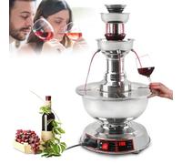 Electric Wine Fountain Machine, 3-Tier Stainless Steel Champagne Fountain for Weddings, 3.5L Capacity, Adjustable Temperature for Wine, Juice, Water