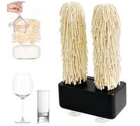 Electric Wine Glass Polisher - Automatic Glassware Polishing Machine with 360° Dual Brushes & 600RPM Motor for Scratch-Free Finish - Ideal for Home Bars and Restaurants