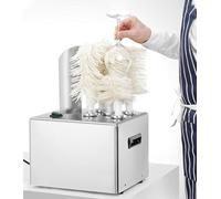 Electric Wine Glass Polisher Machine - Commercial Polishing Device with Powerful Heater and Microfiber Brushes for Efficient 5-Head Cleaning - Ideal for Restaurants