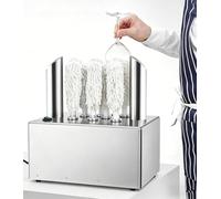 Electric Wine Glass Polisher Machine - Commercial Polishing Device with Powerful Heater and Microfiber Brushes for Efficient 5-Head Cleaning - Ideal for Restaurants