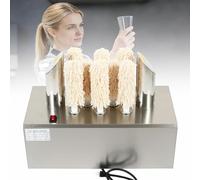 Electric Wine Glass Polisher Machine, Stainless Steel Polisher with 3/5/8 Cloths for Wineries, Bars, Restaurants, 5 Heads for Efficient Glass Cleaning