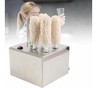 Electric Wine Glass Polisher Machine, Stainless Steel Polisher with 3/5/8 Cloths for Wineries, Bars, Restaurants, 5 Heads for Efficient Glass Cleaning