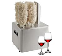 Electric Wine Glass Polishing Machine, Commercial Glass Polisher Device with 5 Removable Brushes, 330Pcs Cups/H, Throughly Drying and Quick Polishing, for Wine Glasses, Champagne Glasses
