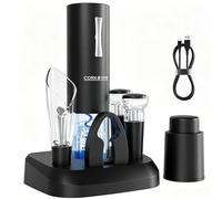 Electric Wine Opener, Rechargeable Corkscrew, Aerator Pourer Vacuum Stopper