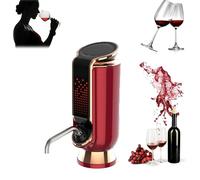 Electric Wine Opener Set, Rechargeable Wine Dispenser & Decanter with Touch Panel, Adjustable Dosing 8L And -50Kpa Vacuum Pressure, Enhance Aroma And Flavor for Family Party Wine Lovers,Red