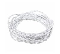 Electric Wire Cable,2 Core 2x0.75mm Vintage Fabric Twisted Textile Cable Braided House Lighting Electrical Wire Woven Pendant Lamp Cord(White,1meter)