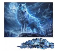 Electric Wolf Portrait Colourful Wooden Puzzle for Adults, 300 Pieces | Clear image details: a simple way to organise the image over several sessions.